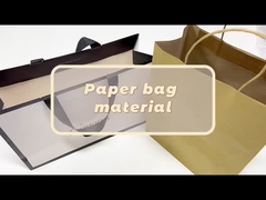 Bolsa de compras de papel kraft reciclado impressa sob medida estilo boutique com o seu próprio logotipo