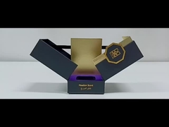 Caixa de Papel de Perfumes de Magnético Aberto de Duas Portas, de Esfera EVA Preta, Caixa de Papel de Textura