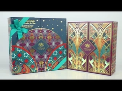 OEM 24 Caixa Calendário de Advento Caixa de chá Saco de chocolate quente Saco de café quente Calendário de papel Caixa de presente