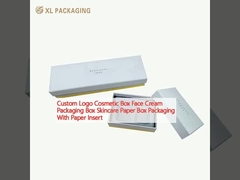 Logotipo personalizado Caixa cosmética de creme facial Caixa de embalagem de papel para cuidados da pele Caixa de embalagem com inserção de papel