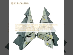 Embalagem XL Caixa de embalagem personalizada Contagem decrescente da fábrica até o Natal com presentes de luxo Exquisita árvore de Natal de 12/14 de gaveta Calendário de Advento Caixa de gaveta personalizada Embalagem com acentos de papel de alumínio de