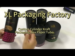 Caixa de embalagem Kraft redonda de papel de celulose impressa por encomenda para chá, café, doces e chocolate