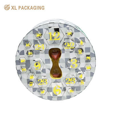comprar XL embalagem caixa de embalagem personalizada fábrica de embalagem personalizada rodada 25 calendário do advento caixa de embalagem para presente cosmético artesanato desenho animado brinquedo Fabricação em linha