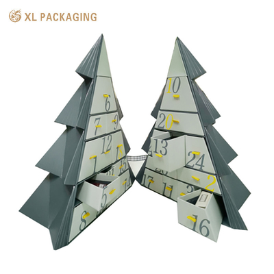 comprar Contagem Regressiva para o Natal com Presentes de Luxo Exquisitos Calendário do Advento de Árvore de Natal com 12/14 Gavetas Embalagem Personalizada da Caixa da Gaveta com Detalhes em Folha de Ouro online manufacture