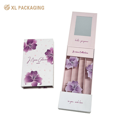 comprar Caixa de cosméticos personalizada de luxo batom colorido Caixa de papel de gaveta de três pacotes Caixa de presentes cosméticos com espelho dentro online manufacture