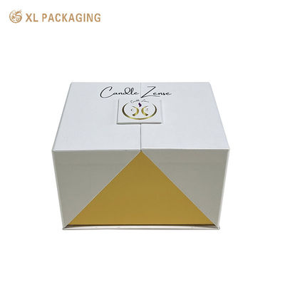 comprar Caixa de Presente Magnética com Porta Dupla e Logo Personalizado, Embalagem de Presente em Papel Perolado Branco com Forro Dourado para Cosméticos Fabricação em linha