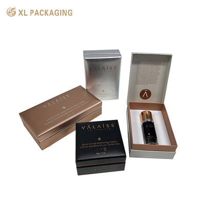 comprar ﻿Embalagens XL Caixas de Cosméticos Personalizadas Impressas Relevo Caixa de Papel Cosmético Articulada Folha de Ouro Rosa LOGO Para Frasco de Cuidados com a Pele Fabricação em linha