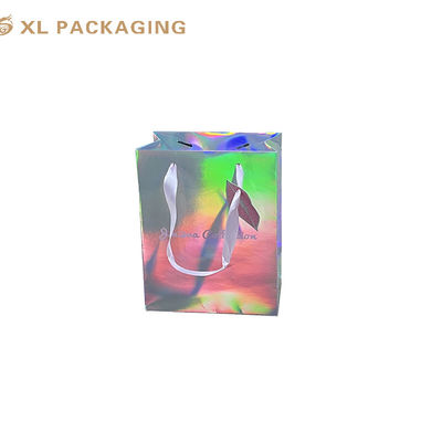 comprar Sacolas de Papel Holográficas Personalizadas com Alças de Fita para Cosméticos Fabricação em linha