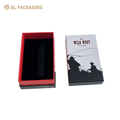 comprar Pacotes de papel de perfume personalizados de venda por grosso embalagens de base de tampa vermelha preta mate com cartão ecológico, ouro em relevo encomendas em massa para perfumarias Boutiques Eventos online manufacture