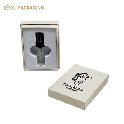 comprar Caixa de amostras de perfume rígido personalizada de 3 peças com logotipo em relevo e inserção de EVA revestida de veludo Fabricação em linha