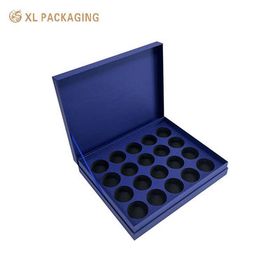 comprar Caixa de Presente para Chá Reciclável com Tampa Articulada, Inserção de EVA com 20 Cavidades e Logotipo Dourado Personalizado Fabricação em linha