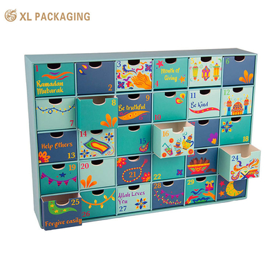 comprar Fábrica de Caixas de Embalagem Personalizadas XL Packaging 24 peças Gaveta Caixas de Presentes Papel Cosméticos Natal Calendário do Advento Caixa de Embalagem Com Hot Stamping Interno Externo Fabricação em linha