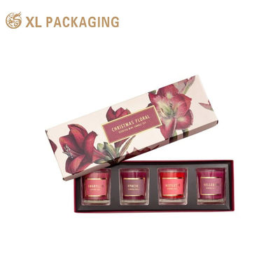 comprar Caixa-presente de velas com tampa para céu e terra, embalagem plana, caixa de papel de 350gm com inserção de PET de 4 slots para vela perfumada Fabricação em linha