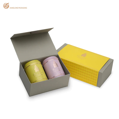 comprar Embalagem de caixa de presente rígida de chá impressa sob medida com inserção de papel ondulado cinza e impressão em ouro online manufacture