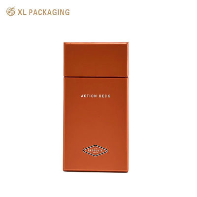 comprar Caixa de presente rígida de borda inclinada personalizada 2 mm Tabela cinzenta 157 gm papel de arte Caixa de embalagem de papel laranja Fabricação em linha