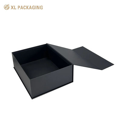 comprar Caixa de presente magnética preta personalizada com textura Deboss e logotipo branco Fabricação em linha