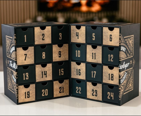 comprar Calendário do Advento com 24 Gavetas, Abertura em Dois Lados, com Furo para o Dedo e Gavetas Deslizantes Fabricação em linha