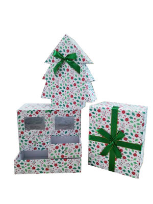 comprar Conjunto de Caixa Deslizante Personalizada para Feriados, Embalagem de Presente em Forma de Árvore de Natal com Puxador de Metal Fabricação em linha