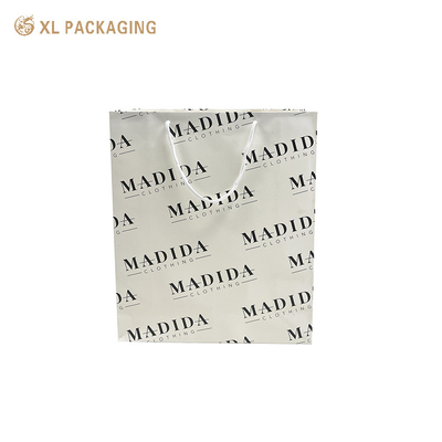 Bolsa de compras reutilizável branco personalizada Bolsas de presente de Natal de luxo personalizada Bolsas de arte Bolsas de papel