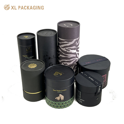 Embalagem XL Embalagem personalizada Fábrica de embalagem Impressão personalizada de papel de celulose tubo redondo caixa de embalagem Kraft para chá café doces chocolate