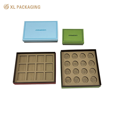 Embalagem Romântica para Trufas de Chocolate e Presentes Ecológicos Caixa de Presente de Chocolate Biodegradável para o Dia dos Namorados Estrutura Tampa-Base Com Inserto de Grau Alimentício Estampa de Coração Vermelho Material Compostável