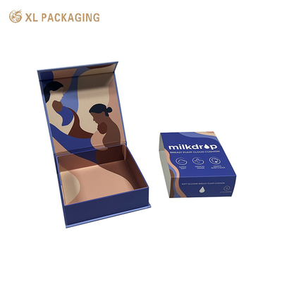 Caixa de presente de papel de arte de luxo personalizada ecológica de 2 mm de espessura com fecho magnético e fita para embalagens industriais