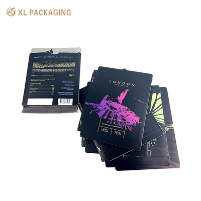 Caixa de presente de papel dobrável de chocolate de casamento embalagem logotipo impresso em relevo grau alimentar