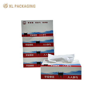Caixa de papel de tecido facial de madeira virgem de 3 plumas personalizável para locais cênicos