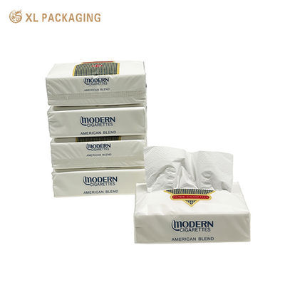 3 Ply Soft Virgin Wood Pulp Facial Paper Tissue com forte absorção de água em forma de caixa de cigarro para casa e viagens