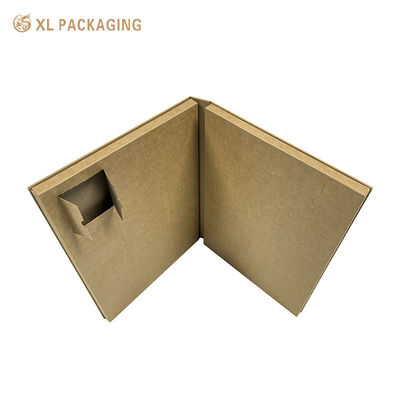 Caixa Personalizada Marrom de Porta Dupla para Calendário de Advento de Sachês de Chá, Envio Desmontado, Divisórias de Papel Kraft 350gsm com Perfurado para Rasgar