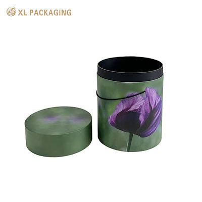 Impressão personalizada de tubo de flores com corda portátil e papel rígido grosso para presentes florais