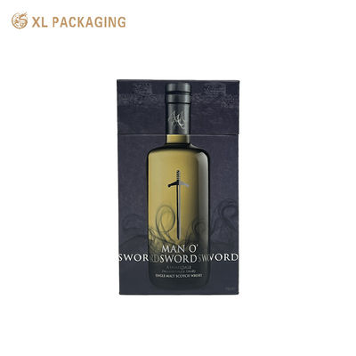 Caixa de presente rígida triangular luxuosa da garrafa de vinho do cartão do OEM com a bandeja da inserção do cartão