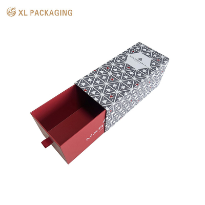 Caixa de embalagem de vinho de papel rígido de luxo personalizada Caixa de gaveta de papelão com estampagem de folha de ouro fecho magnético e revestimento de veludo - Caixa de presente premium para conjuntos de vinhos vermelhos / brancos