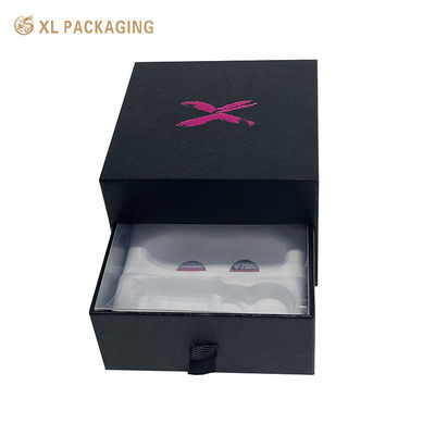 Caixa de gaveta de presente de luxo personalizada de duas camadas com logotipo de folha vermelha e material reciclável para joias cosméticas de perfume