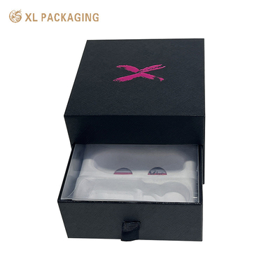 Logotipo personalizado em papel Caixa de perfume preta Embalagem Caixa de perfume vazia 2 camadas Caixa de presente cosmética