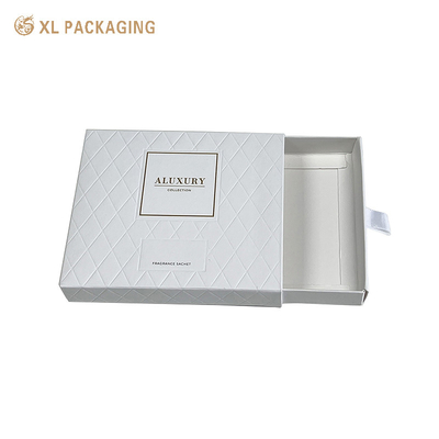 Caixa de perfumes de papel Kraft Dobradora Caixa de papel perfumado de gaveta branca Embalagem com alça