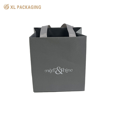 Saco de papel de venda direta de fábrica cinza Um para embalagem de presentes Saco de presente pequeno com logotipo Adicione saco de compras