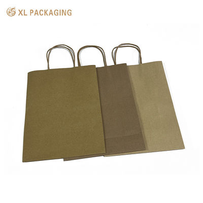 Bolsas de papel Kraft personalizadas com alças Eco-friendly Reciclável Bolsas de presente de compras Aceitar Impressão de logotipo personalizado