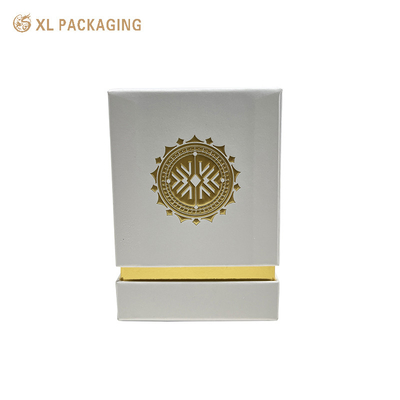 Embalagem XL Embalagem personalizada Caixa de fábrica de perfumes de luxo Caixa de presente de papel Caixa de presente de papel Caixa branca de estampagem a quente Logotipo personalizado Cobertura e caixa de base