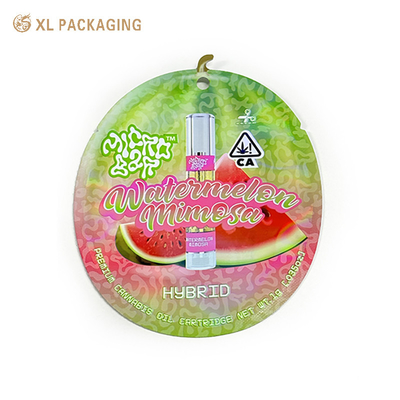 Embalagem XL Adesivo de Papel Personalizado Rótulo Mini Sacos Mylar com Zíper para Cuidados com a Pele Embalagem Redonda de Máscara Plástica à Prova de Umidade