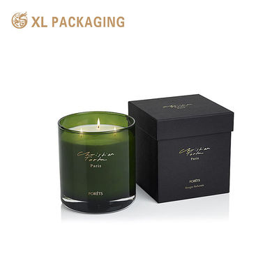 Caixa de velas rígidas de luxo preto mate ecológico, estampagem de folha de ouro opaca personalizada de duas peças