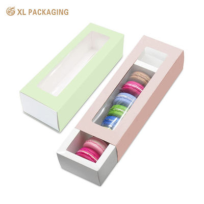 Caixa de Papel para Biscoitos com Gaveta Dobrável e Janela PET Transparente para Envio Plano Feita de Cartão de 350gsm
