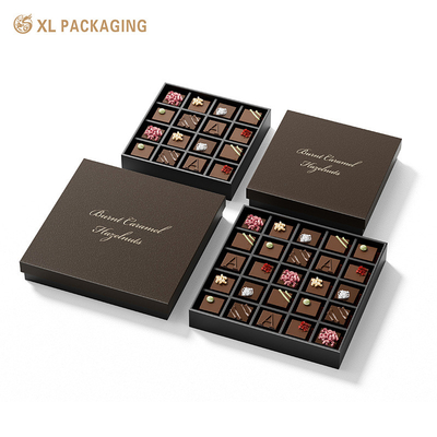 Caixa de chocolate de luxo personalizada em papelão duro e papel Kraft para presente
