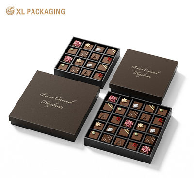 Caixa de presente de papelão de couro macio para embalagens de chocolate personalizáveis