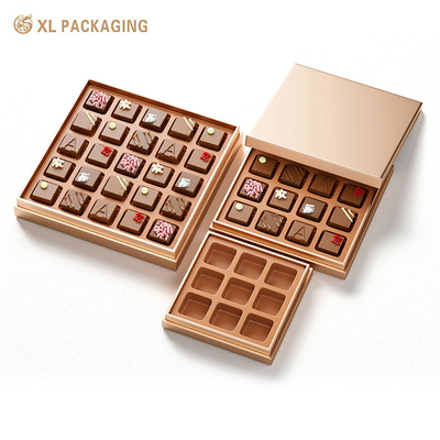 Caixa de embalagem de chocolate personalizada com tampa e esponja inserir caixa de presente Kraft rígida