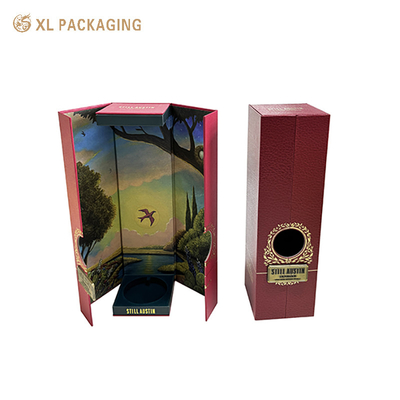  Fábrica de Caixas de Embalagem Personalizadas XL Caixa de Embalagem Personalizada Elegante para Whisky e Vinho Caixa de Presente de Vinho em Cartão com Porta Dupla e Ímã Embalagem com Logotipo