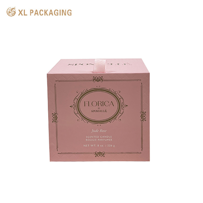 Embalagem XL Caixa de embalagem personalizada Fábrica Impressão personalizada de luxo Candelas rosa Caixas de presente de papelão duro Caixa de presente de papelão para velas