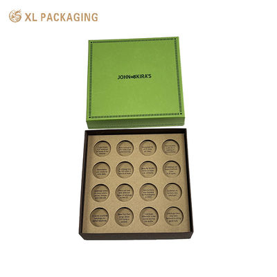 Caixa de chocolate de papel kraft ecológico com segurança alimentar certificada SGS e design de tampa e base personalizados para o Dia dos Namorados