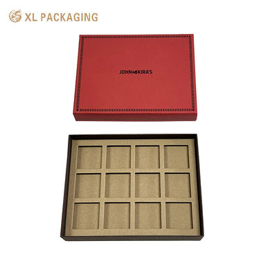 Caixa de Presente Rígida Personalizada com 12 Compartimentos, Construção Premium e Impressão de Marca para Embalagem de Chocolate