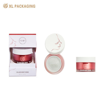 Caixa de presente cosmética eco reciclável personalizada com janela transparente inclinada e estrutura plana dobrável para creme facial